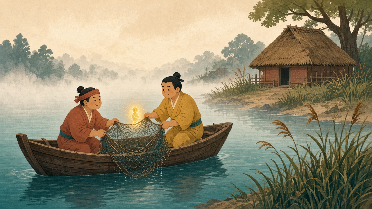 Illustration: The Statue in the Fishing Net
